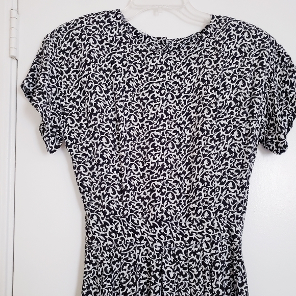 Vintage Warren Black and White Print Dress - Picture 2 of 16